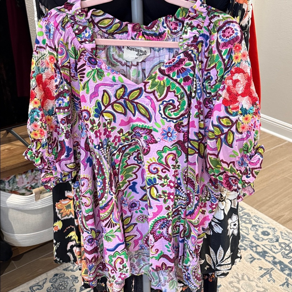 Savanna Jane  Purple Floral Top